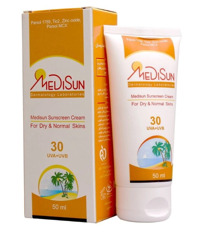 کرم ضد آفتاب SPF30 مدیسان پوست خشک و معمولی 50 میلی لیتر